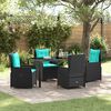 vidaXL Garden Dining Set 5 pcs Black Poly rattan