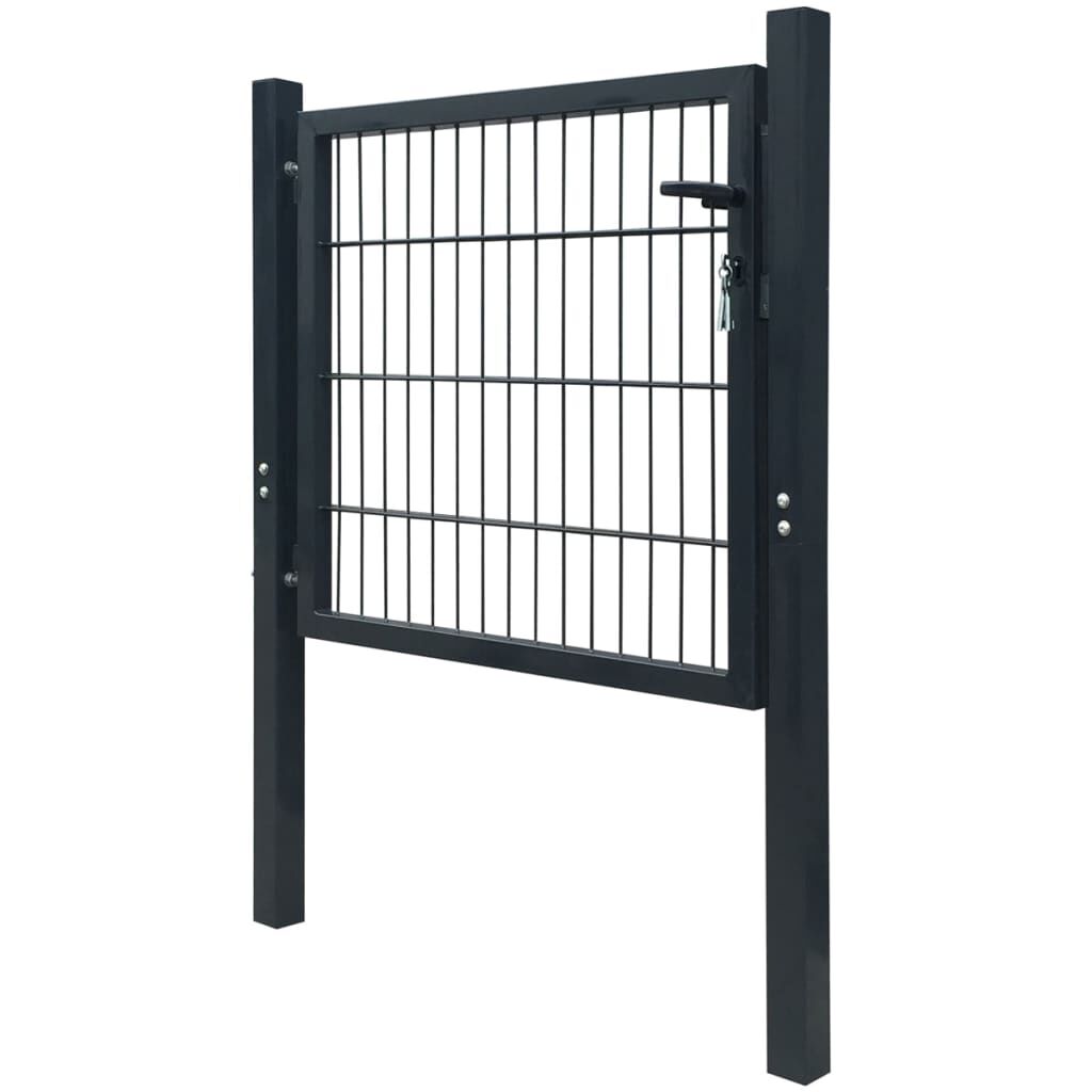 vidaXL 2D Fence Gate (Single) Anthracite Grey 106 x 130 cm