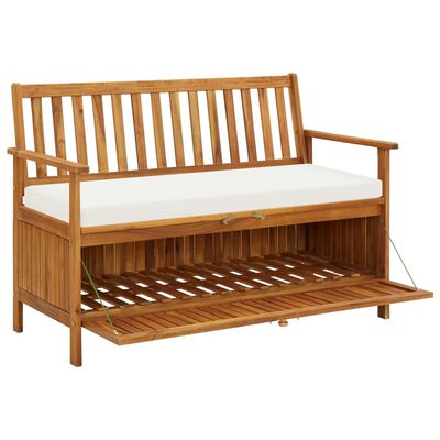 vidaXL Garden Storage Bench Solid Acacia Wood 120x63x84 cm