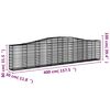 vidaXL Arched Gabion Baskets 3 pcs 400x30x80/100 cm Galvanised Iron