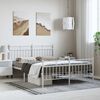 vidaXL Metal Bed Frame without Mattress with Footboard White 135x190cm
