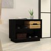 vidaXL Shoe Cabinet Black 60x34x45 cm Solid Wood Pine
