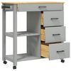 vidaXL Kitchen Trolley MONZA 84x40x90 cm Solid Wood Pine