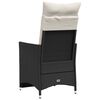vidaXL Reclining Garden Chair with Cushions Black Poly Rattan