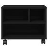 vidaXL Printer Stand with Wheels Black 41x32x34,5 cm