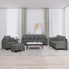 vidaXL 4 Piece Sofa Set with Pillows Dark Grey Fabric