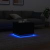 vidaXL Coffee Table with LED Lights Black 50x50x40 cm