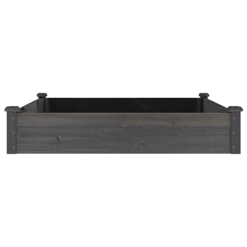 vidaXL Garden Raised Bed with Liner Grey 120x120x25 cm Solid Wood Fir