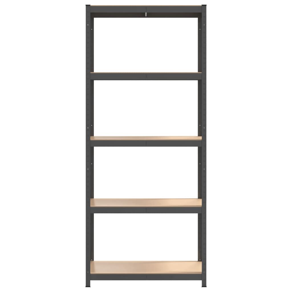 vidaXL 5-Layer Shelves 2 pcs Anthracite Steel&Engineered Wood