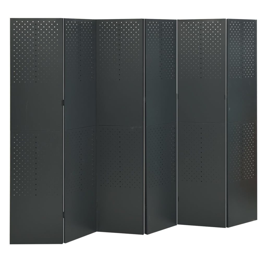 vidaXL 6-Panel Room Divider Anthracite 240x180 cm Steel