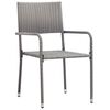 vidaXL 7 Piece Garden Dining Set Poly Rattan Anthracite & Grey