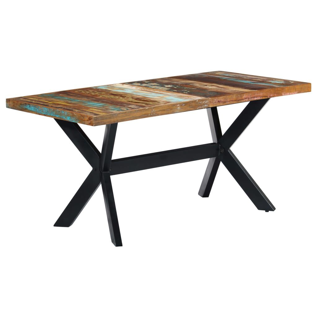 vidaXL Dining Table 160x80x75 cm Solid Reclaimed Wood