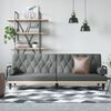vidaXL Sofa Bed with Armrests Dark Grey Fabric