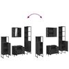 vidaXL 4 Piece Bathroom Cabinet Set Black Engineered Wood
