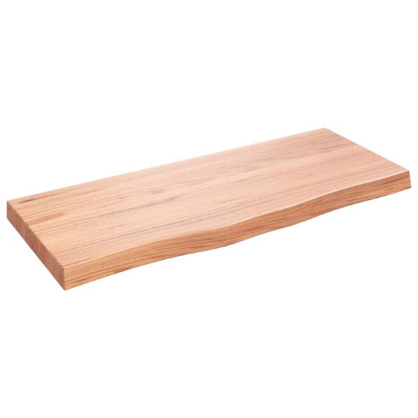 vidaXL Wall Shelf Light Brown 100x40x(2-6) cm Treated Solid Wood Oak