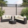 vidaXL 6 Piece Garden Sofa Set with Cushions Black Poly Rattan