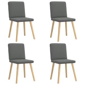 vidaXL Dining Chairs 4 pcs Dark Grey Fabric