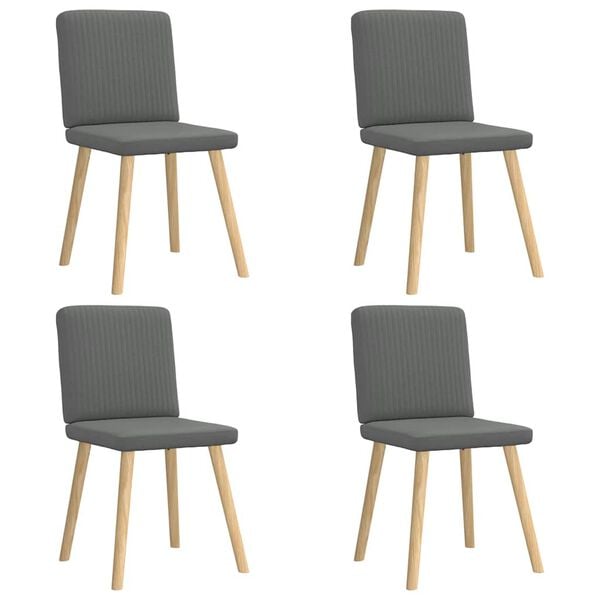 vidaXL Dining Chairs 4 pcs Dark Grey Fabric