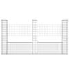 vidaXL U-shape Gabion Basket with 3 Posts Iron 260x20x150 cm