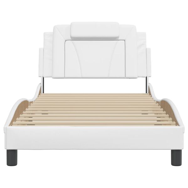 vidaXL Bed Frame "Viana" without Mattress White 100x190 cm Faux Leather
