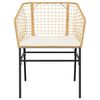 vidaXL 3 Piece Garden Dining Set with Cushions Brown Poly Rattan Glass