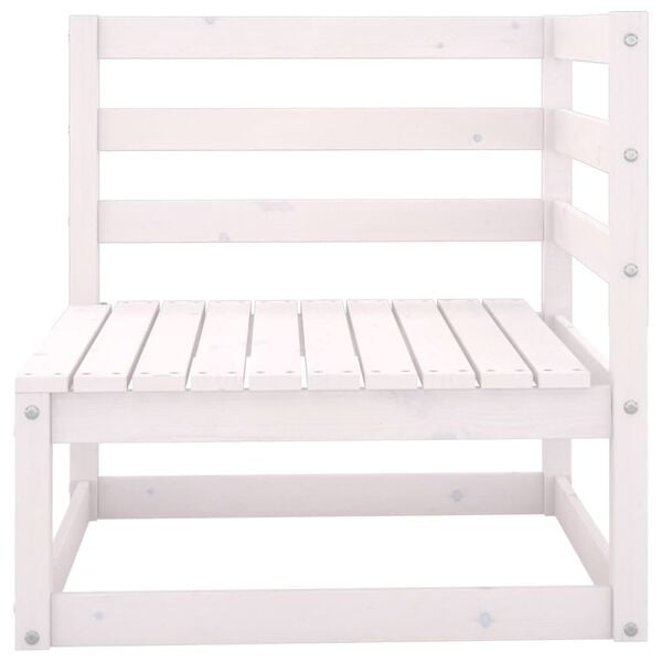 vidaXL 2 Piece Garden Lounge Set with Cushions White Solid Pinewood
