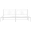 vidaXL Metal Bed Frame without Mattress with Headboard White 193x203cm