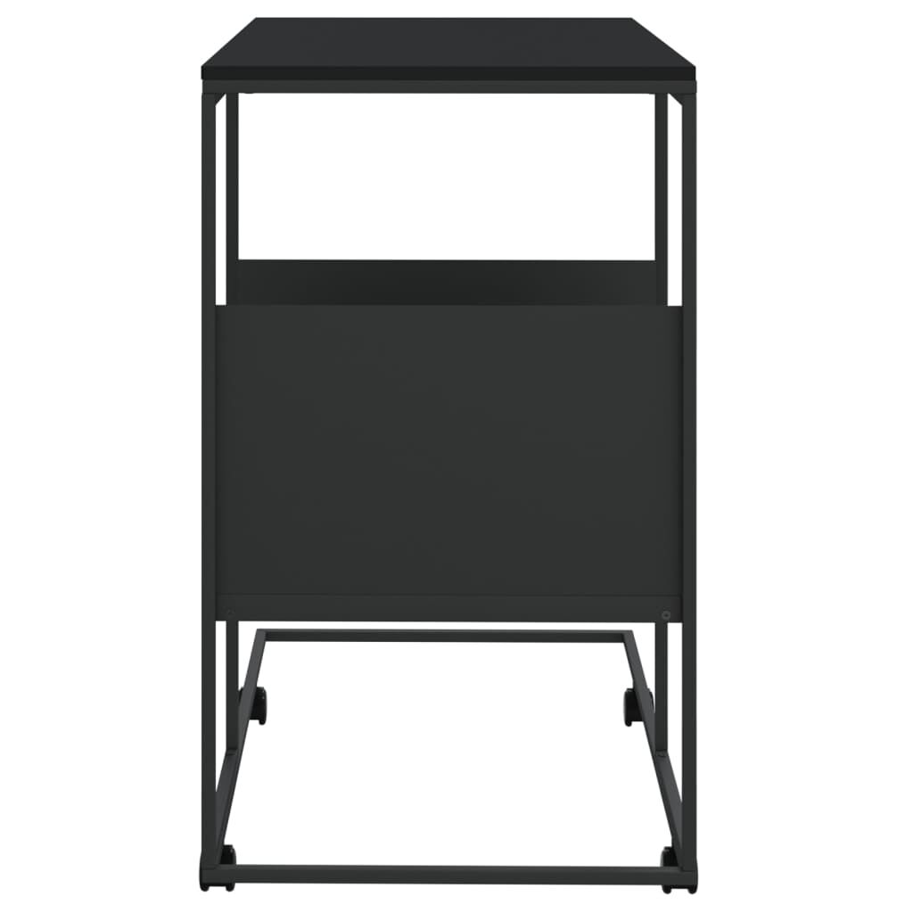 vidaXL Side Table with Wheels Black 55x36x63.5 cm Engineered Wood