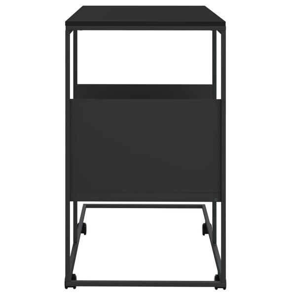 vidaXL Side Table with Wheels Black 55x36x63.5 cm Engineered Wood