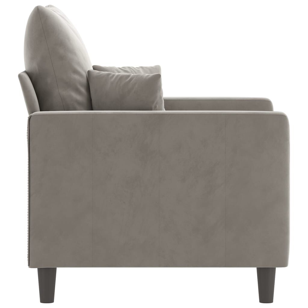 vidaXL Sofa Chair Light Grey 60 cm Velvet