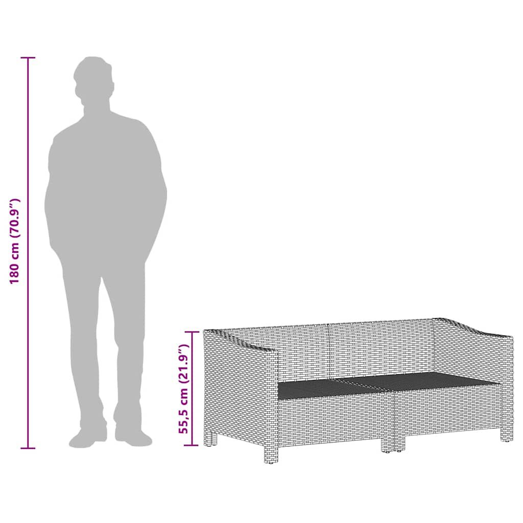 vidaXL 3 Piece Garden Lounge Set with Cushions Grey Poly Rattan
