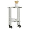 vidaXL Kitchen Work Table with Wheels 55x30x85 cm Stainless Steel