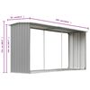 vidaXL Garden Log Storage Shed Galvanised Steel 330x92x153 cm Grey