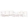 vidaXL 7 Piece Garden Lounge Set White Solid Wood Pine