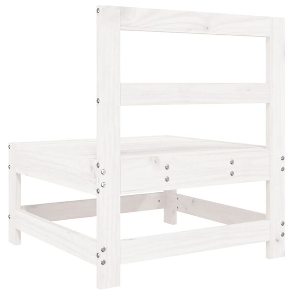 vidaXL Garden Middle Sofa White Solid Wood Pine