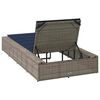 vidaXL Sunbed with Floating Cushion Grey Poly Rattan