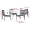 vidaXL 5 Piece Garden Dining Set with Cushions Black Poly Rattan