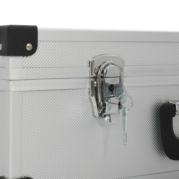 vidaXL Tool Suitcase 46x33x16 cm Silver Aluminium