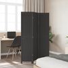 vidaXL Room Divider 3 Panels Black Solid Wood Paulownia