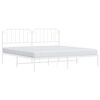vidaXL Metal Bed Frame without Mattress with Headboard White 193x203cm