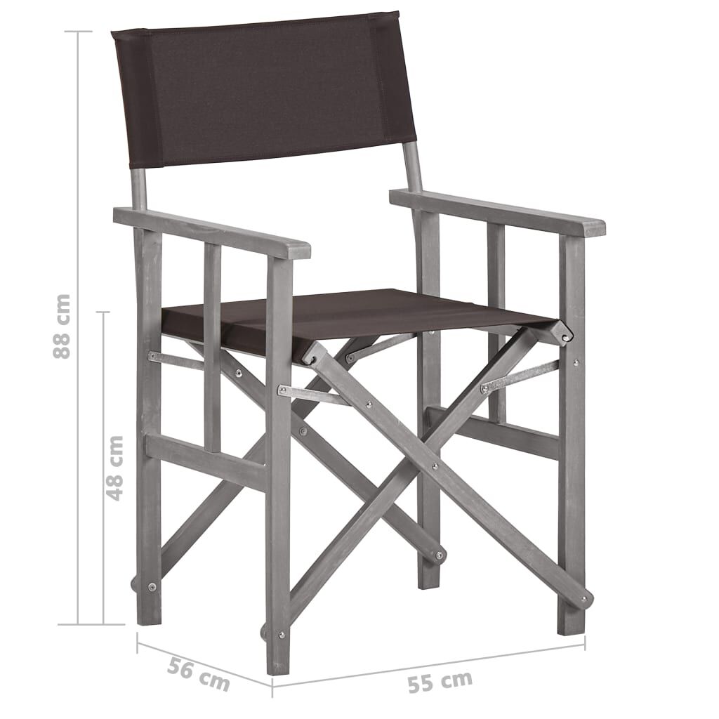 vidaXL Director's Chairs 2 pcs Solid Acacia Wood