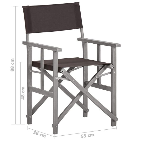 vidaXL Director's Chairs 2 pcs Solid Acacia Wood