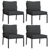 vidaXL 11 Piece Garden Lounge Set with Grey Cushions Steel