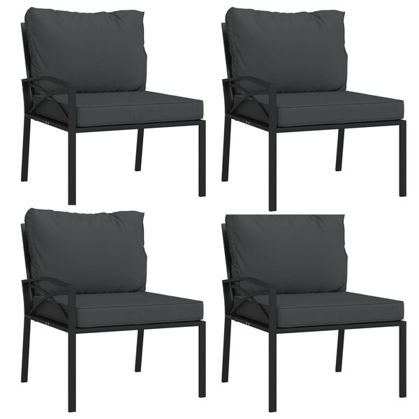 vidaXL 11 Piece Garden Lounge Set with Grey Cushions Steel