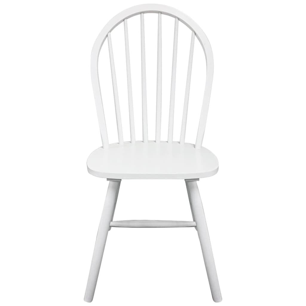 vidaXL Dining Chairs 2 pcs White Solid Rubber Wood