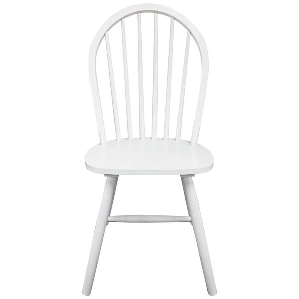 vidaXL Dining Chairs 2 pcs White Solid Rubber Wood