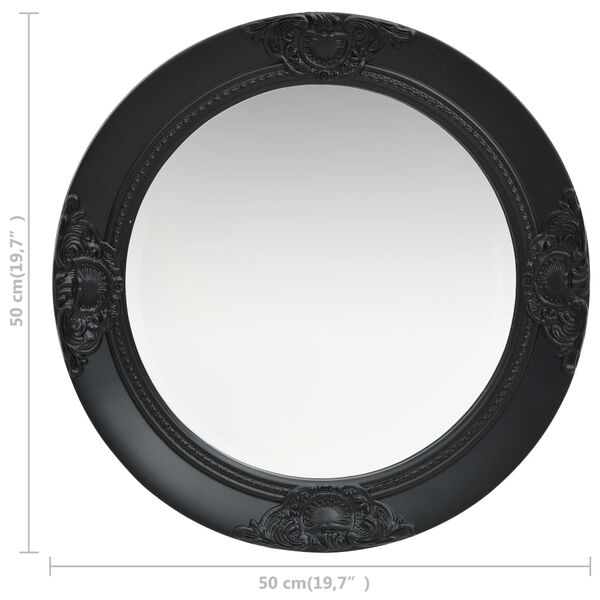 vidaXL Wall Mirror Baroque Style 50 cm Black