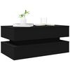 vidaXL Coffee Table with LED Lights Black 90x50x40 cm