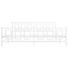 vidaXL Metal Bed Frame without Mattress with Footboard White 193x203cm