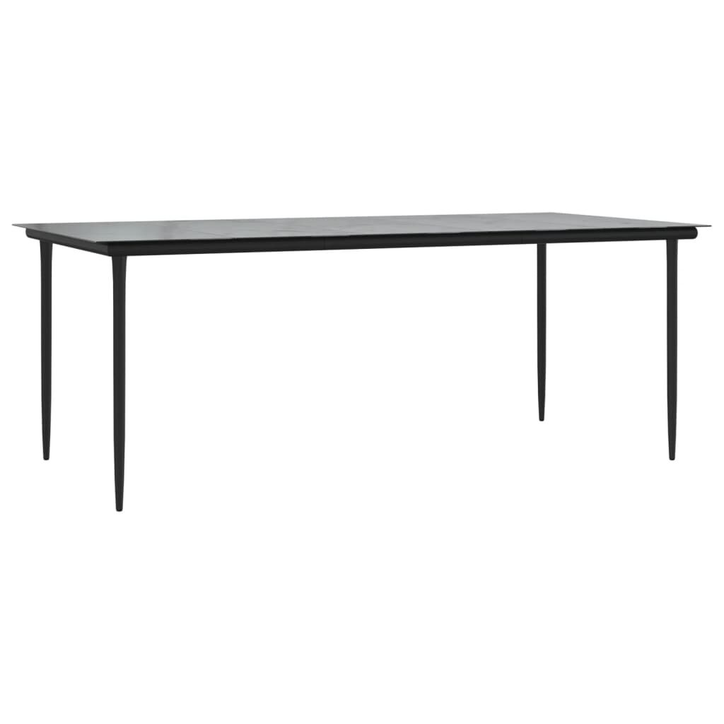 vidaXL 7 Piece Garden Dining Set Black Textilene and Steel